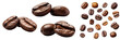 Set of coffee beans illustration transparent Isolated PNG
