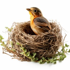 Sticker - baby bird in nest