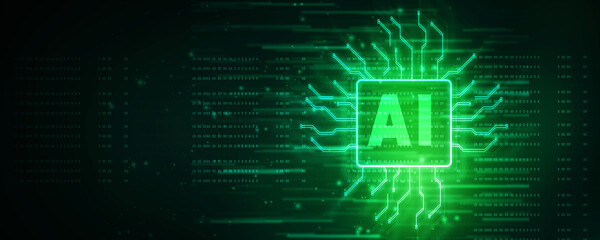 2d illustration Artificial Intelligence (AI) concept