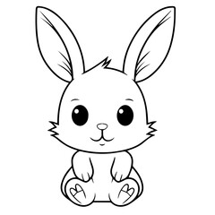 Poster - cute bunny doodle illustration