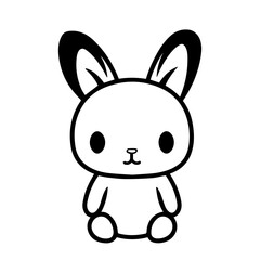 Poster - cute bunny doodle illustration