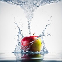 Apple In Water Splash
