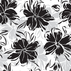 Wall Mural - Abstract floral seamless pattern. Vector illustration background