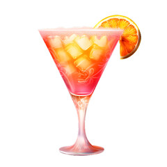 Alcohol cocktail with orange juice 