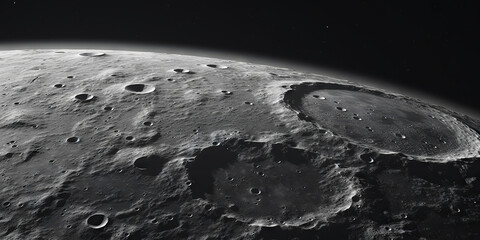 Moon surface with craters and space background. Universe beauty. Generatie AI