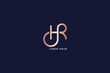 hr letter modern brand design modern style creative golden wordmark design typography illustration, hr line logo, hr lettering, hr logo design