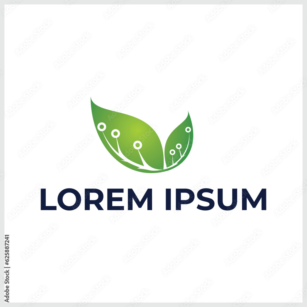 Circuit Leaf , VECTOR LOGO ICON Farming technology logo and business ...