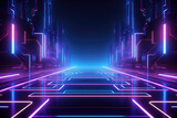 Abstract Speed light trails effect path, fast moving neon futuristic technology background, future virtual reality, motion effect, curve of neon bright, highway speed light, with Generative Ai.