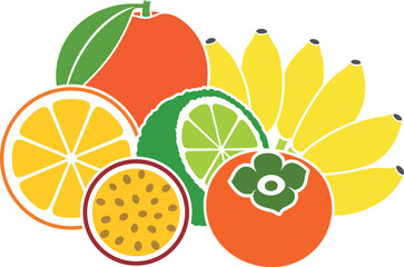 Wall Mural - Fruit logo. Isolated fruit on white background