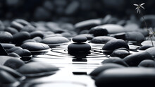 Very Shallow Water Over Black And White Stones