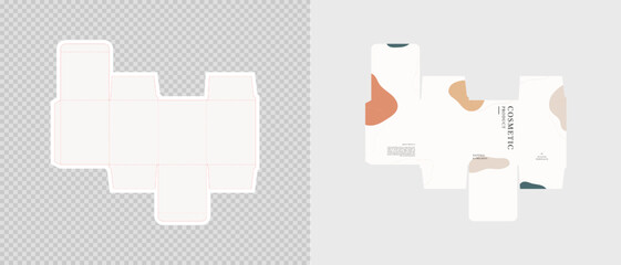 Cardboard box template. Cosmetic package box design. Vector illustration.