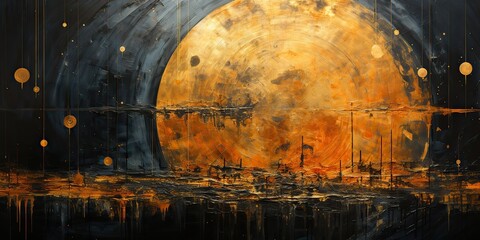 Wall Mural - ai generated. ai generative. galaxy space universe solar system background abstract planets landscap
