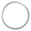 Realistic metallic aluminum frame of circular shape on transparent background with shadow - png