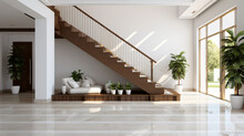 Interior Design Of Modern Entrance Hall With Stair