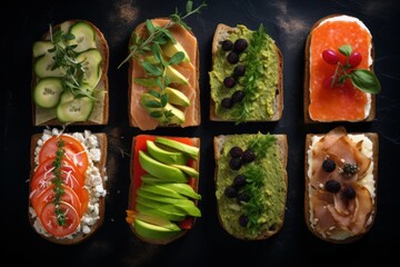 Wall Mural - Gourmet sandwiches snack. Generate Ai