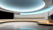 Tv Studio. News studio. News room. Background for newscast. Backdrop for video or photo production. Generative AI technology.V