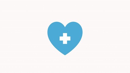 Sticker - heart with medical cross animation