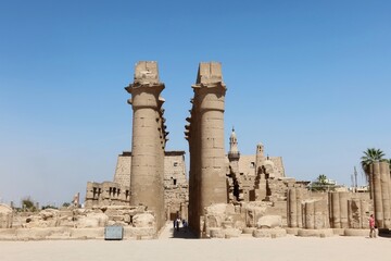 Wall Mural - The great stone columns and statues in Luxor temple in the East bank in  Egypt