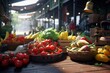 Fresh food photography at traditional markets around the world, Generative AI