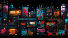 Spectacular Graffiti Featuring A Casual House Front, Graffiti Wall, City - Background, Backdrop, Wallpaper