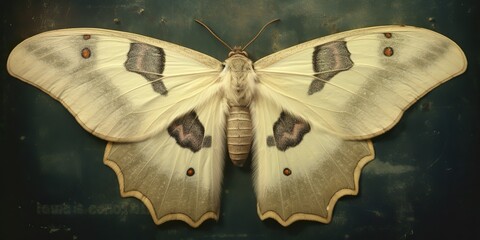 Wall Mural - AI Generated. AI Generative. photo realistic illustration of A macro of a rare beautiful lunar moth. Graphic Art Illustration