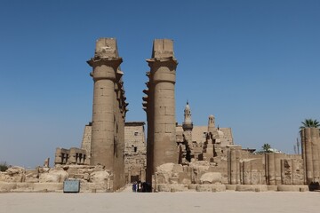 Wall Mural - The great stone columns and statues in Luxor temple in the East bank in  Egypt