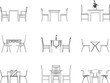 © TSANI - Vector sketch illustration of living room chair and dining table for interior