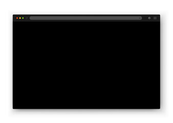 Wall Mural - the design of the web browser window in black on a white background. vector frame of a website templ