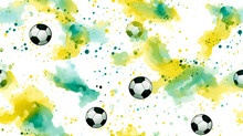 Seamless Pattern With Footballs 