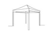 continuous line art drawing of canopy pop up tent