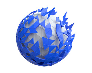 Abstract blue and white sphere, 3d render