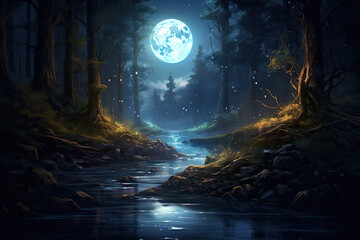 blue moon over the mountains