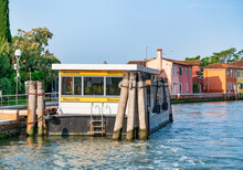 Mazzorbo vaporetto station in Venice Lagoon, Italy.