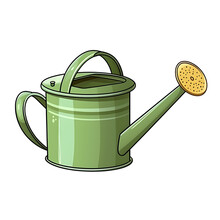 Watering Can Cartoon Clipart, Transparent Background
