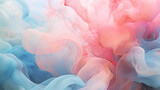 Fototapeta  - Dreamy Realm: Pastel Teal and Pink Smoke in an Enchanting Abstracts

