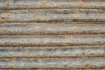 Wall Mural - Peasant's  wooden house log wall close up