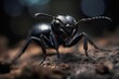 black ant on the ground, generative AI