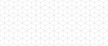Vector Seamless Cubic Hexagon Pattern. Abstract Geometric Low Poly Background. Stylish Grid Texture Connect The Dots.