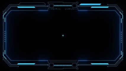 High tech screen digital hologram window box border frame scifi digital screen. hologram panel Virtual reality display abstract technology future interface hud for E- sports and technology business.
