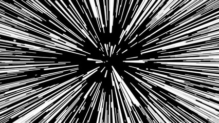 Wall Mural - hyperspace jump through the stars to a distant space. spaceship hyperspace jump. flying universe lig
