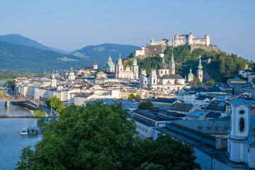 Wall Mural - City of Salzburg, Austria, with Fortress Hohensalzburg