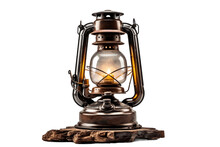 Old Oil Lamp Isolated On Transparent Background. AI