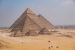Necrópolis de Guiza, pirámide de Micerinos, pirámide de Kefrén y pirámide de Keops, Egipto