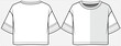 CUT AND SEW DETAIL OVERSIZE CROP TOP  ATHLEISURE PERFORMANCE KNIT TOP DESIGN FOR WOMEN AND GIRLS IN VECTOR FILE