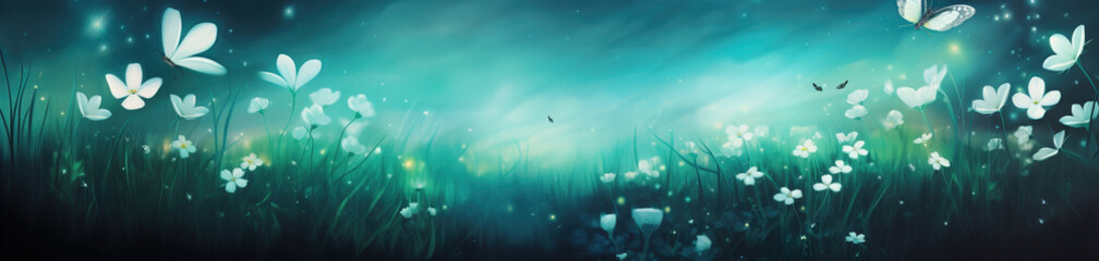 Wall Mural - Generative AI: nature background banner