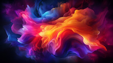 Abstract Colorful Background With Flames. Generative Ai. 