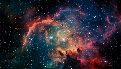 Wall Mural - Beautiful Nebula stardust image. Galaxies and gases clouds in a deep space. 