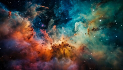 Wall Mural - Beautiful Nebula stardust image. Galaxies and gases clouds in a deep space. 