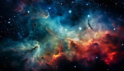 Wall Mural - Beautiful Nebula stardust image. Galaxies and gases clouds in a deep space. 