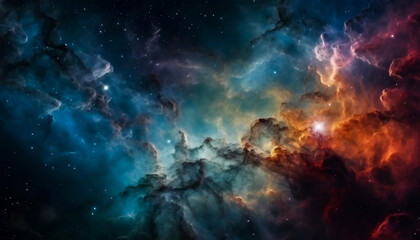 Wall Mural - Beautiful Nebula stardust image. Galaxies and gases clouds in a deep space. 
